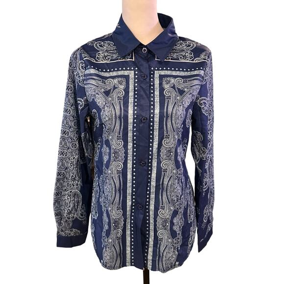 Misslook Women's Button Down Top Small Blue - Picture 1 of 3